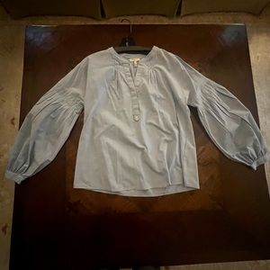 Joie lightweight baby blue top, pleated. Excellent condition. Smoke-free home.
